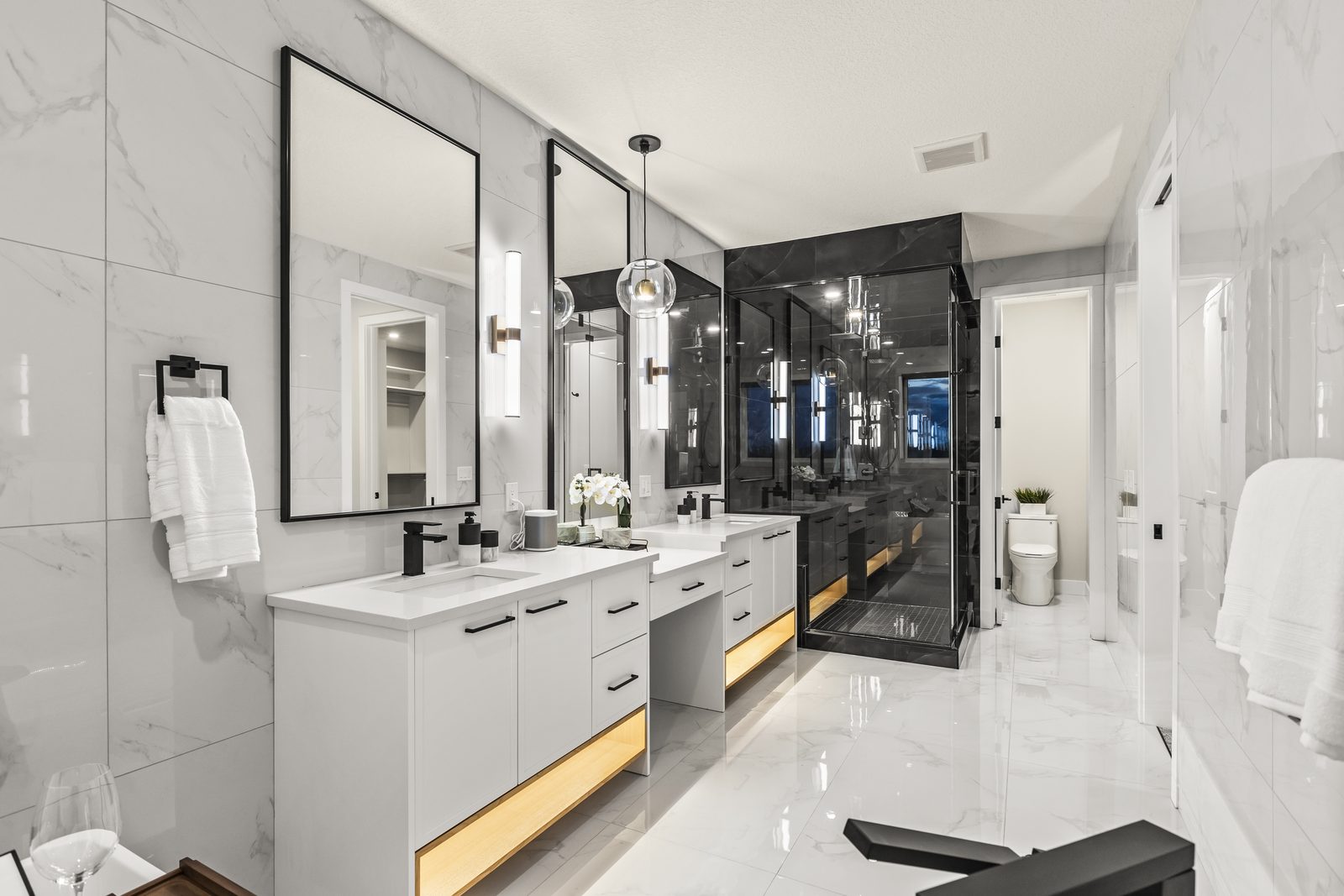 Spa ensuite with glass shower
