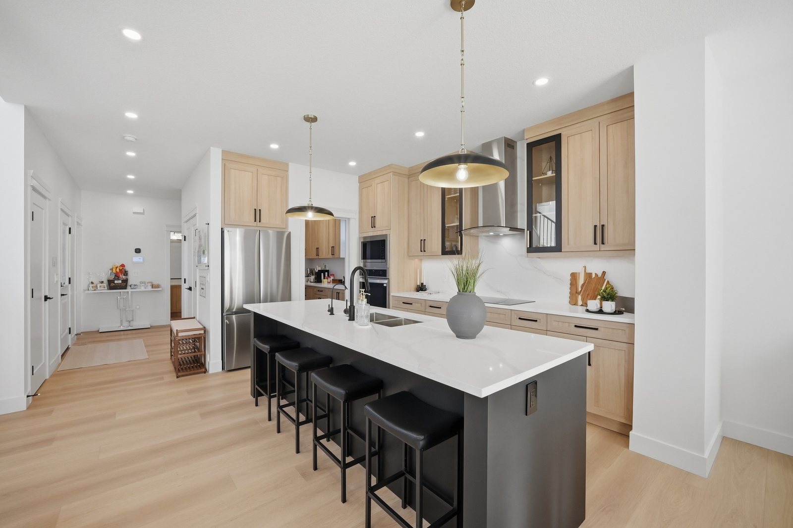 Kitchen island in the Aspen Living showhome