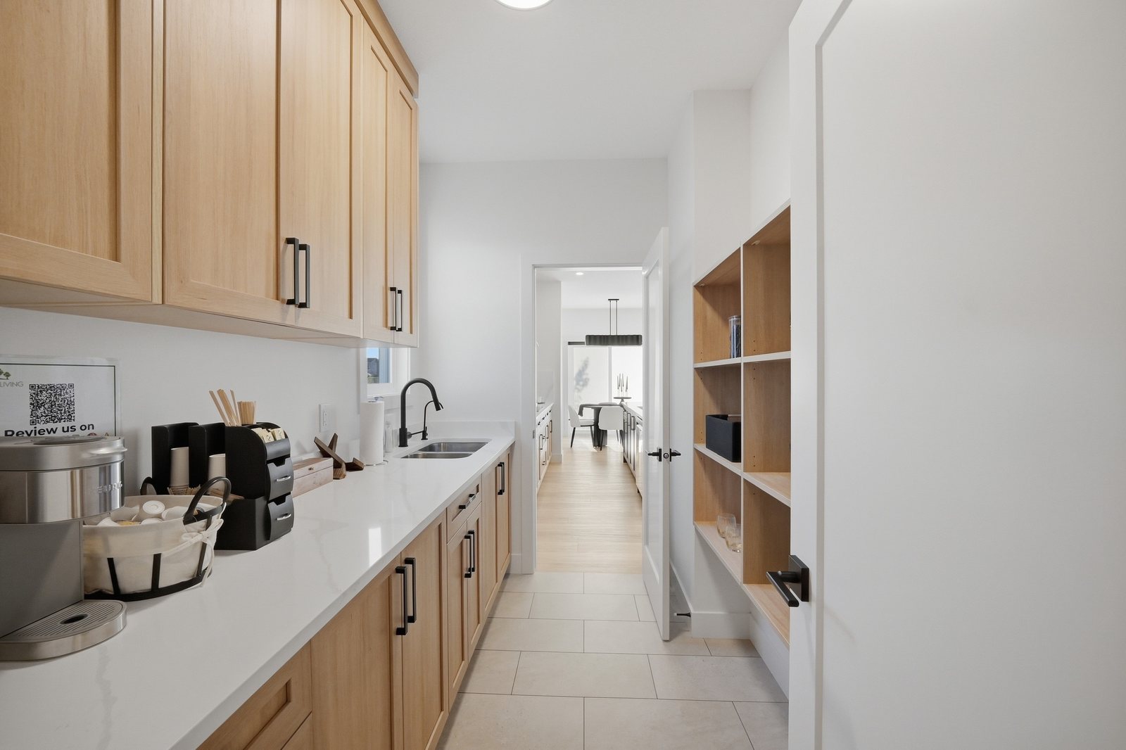 Spice kitchen behind the main kitchen in the Aspen Living showhome, 200 Edgefield Bay