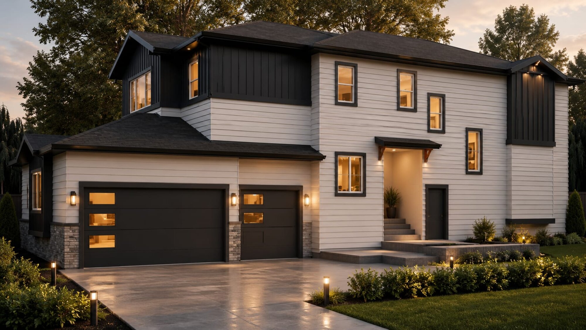 200 Edgefield Bay showhome at dusk